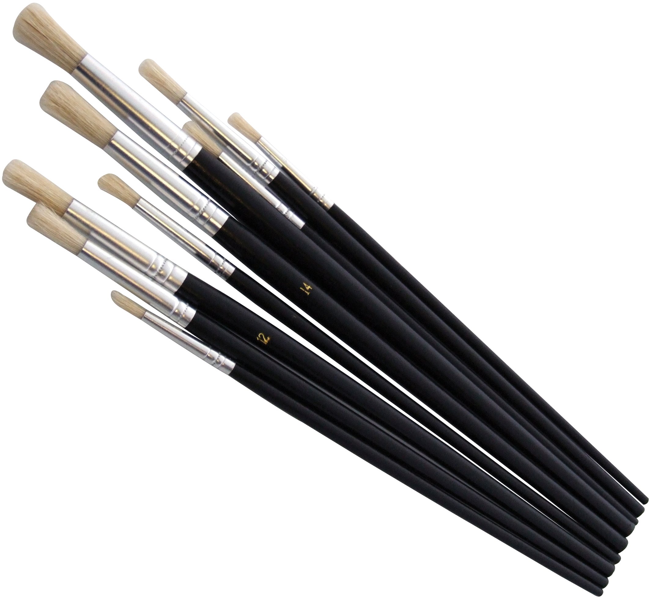 Amtech S4135 9 Piece round tip art brush set
