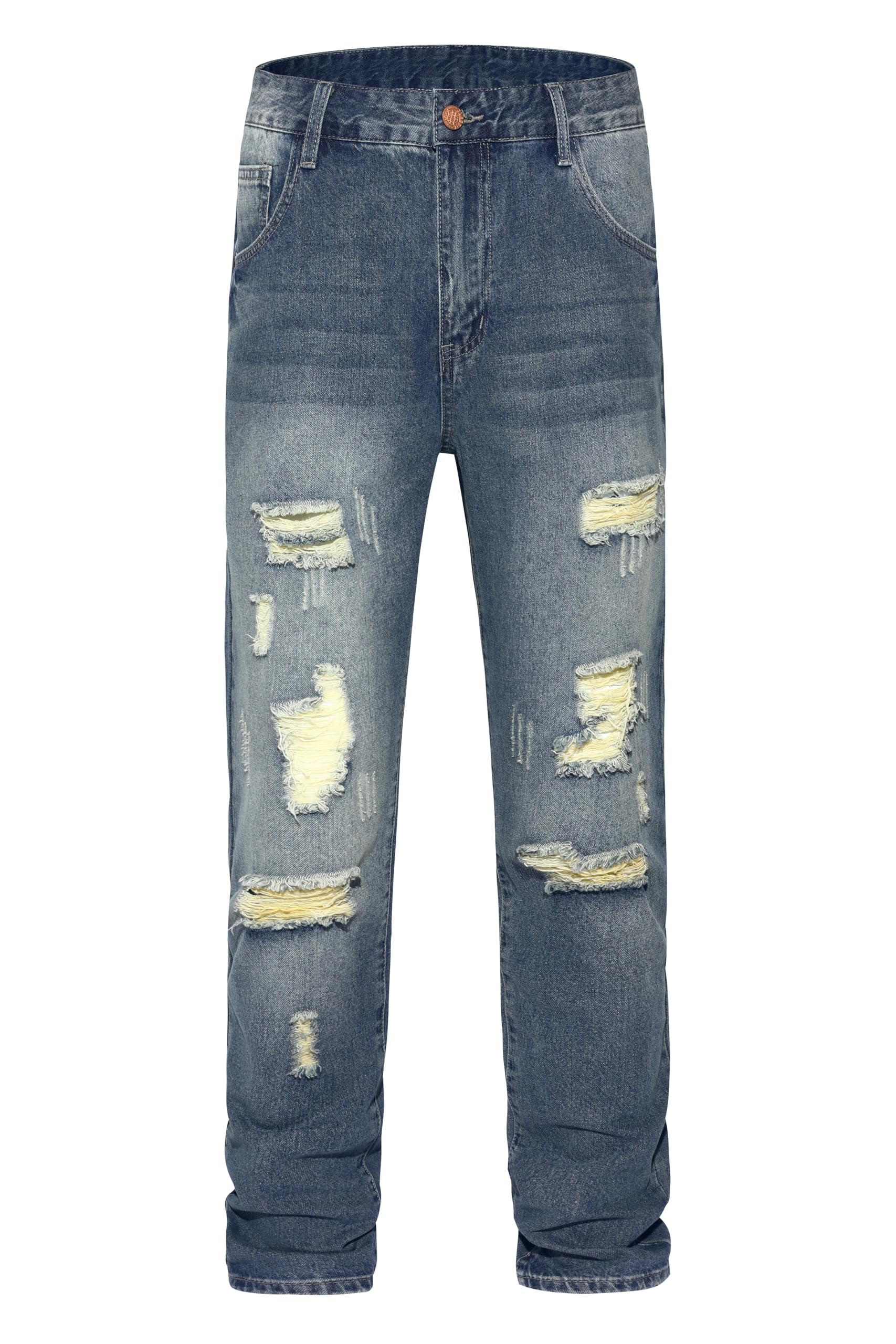 MZNBURAM Men's Non-Stretch Regular Fit Straight-Leg