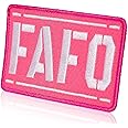 XMJY Pink Hook and Loop Patches - Fuck Around and Find Out Patch, Funny Embroidered Meme Patch, FAFO Patch for Backpacks, Dog Harnesses, Army Vests, Jackets, Jeans, Hats, Helmets