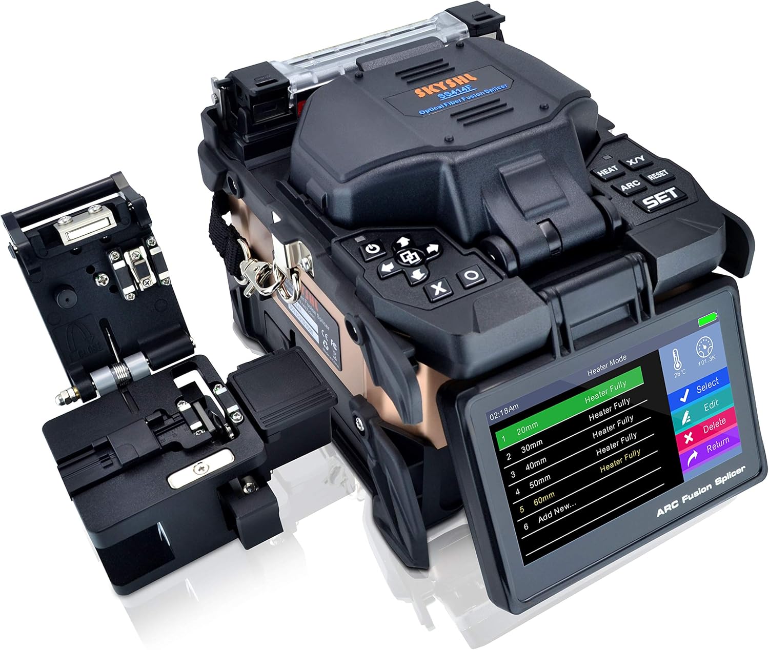 Empalmador de fusión de fibra óptica