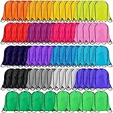 LEIFIDE 200 Pcs Drawstring Bags Bulk, Drawstring Backpack Bulk, Nylon Draw String Pack Sport String Bag, for Homeless Care(Multicolor)