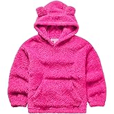 QPANCY Girls Sherpa Pullover Hoodie Kids Fleece Cat Clothes Winter Fall Coat Top