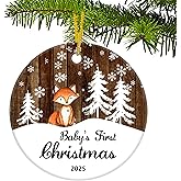 JUPPE Baby Show Gift, Baby's First Christmas Ornament 2025, Cute Baby Fox Ornament Decoration Gifts for Newborn Babies My First (Fox-1)