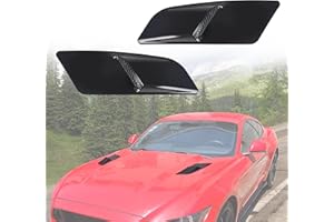KAKABAS Black Bonnet Hood Vent Scoop Cover, Compatible With Ford Mustang 2015 2016 2017 Hood Vent External Accessories, Black Hood Vent Trim Cover Decorative Cover (1 Pair)