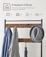 VASAGLE Coat Rack Hallway Cabinet Bench Shoe Storage 175 cm H HSR41BX view 4