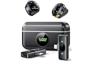 Suphyee Wireless Lavalier Microphone for iPhone/Android, Lapel Mics with Lightning/USB-C Plug-Play, 150FT Range, Omnidirectional Condenser Mic for Video Recording, Interview, Podcast, Vlog, YouTube