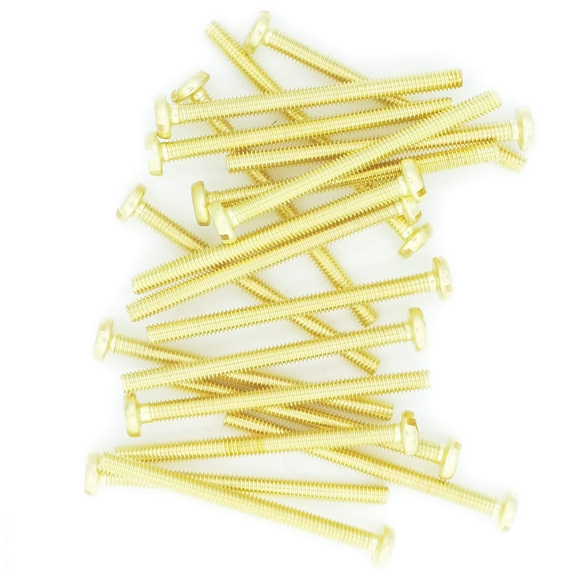 M6 x 20 (6mm x 20mm) Slot Pan Machine Screw (Bolt) - Brass (Pack of 20)