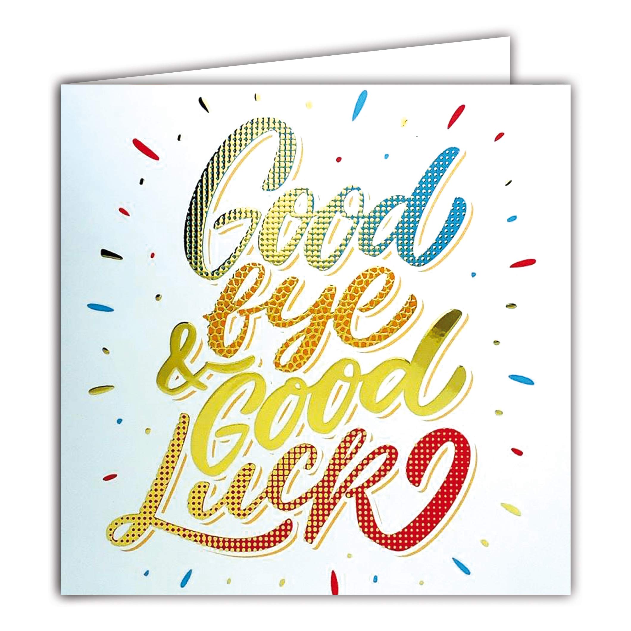 Goodbye and Good Luck Gold Square Card Gold Leave Good Luck Leave Good Luck for Retirement