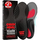CRUVHEAL Work Orthotic Insoles - Anti Fatigue Medium Arch Support Shoe Insert Men Women - Plantar Fasciitis Flat Feet - Relieve Foot Pain - Work Boot Insoles Standing All Day (L, Gray)