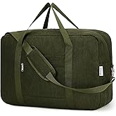 Carry on luaggage 22x14x9 Airlines Approved Foldable Carry on Bag Travel Duffel Packable Duffle Overnight for Women and Men 40L (Army Green)