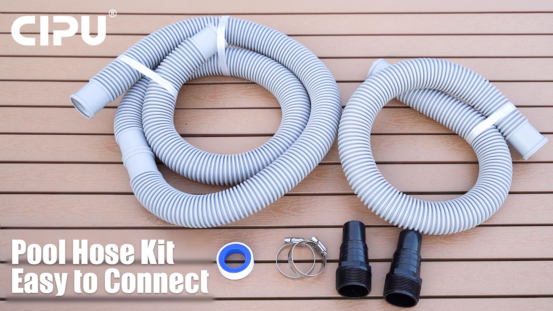 CIPU Pool Hose Kit 1-1/2 Inch, Above Ground Pool Filter Hose Replacement photo 12