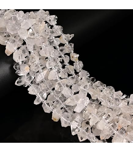 thumbnail image 2 of AAA Herkimer Diamond Quartz Nugget Beads – 5-6 Mm Faceted Gemstone – 6 Strands 2 of 5