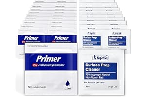 TAPSI 20PCS Adhesion Promoter Wipes + 20PCS Alcohol Prep Pads – Boost Tape Bond Strength on Plastic, Car Trim, Vinyl Wrap – Surface Cleaner & Primer Kit for Acrylic Tape – Foil Ziplock Packed