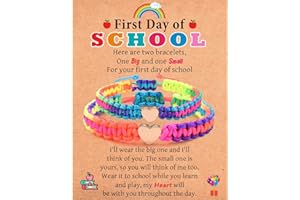 IKIATY First Day of School Kindergarten Preschool Gifts for Girls, Mother Daughter Matching Bracelets Set, Back to School Gifts for Daughter from Mom