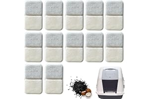 TeurWone 12 Pack Activated Charcoal Filters Refills for Catit Litter Box, Odor Filters for Catit Airsift Jumbo Hooded Cat Litter Pan