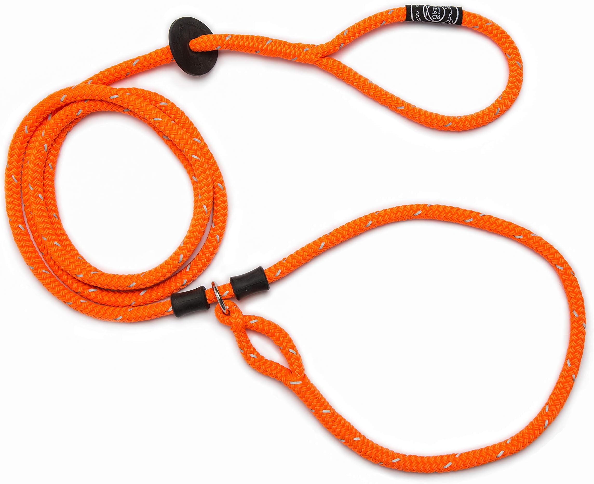 Harness Lead No Pull Dog Harness and Leash Set, Anti Pull Dog Harness for All Breeds and Sizes, One-Piece Cushioned Rope Design Safely Prevents Escaping and Pulling (Small/Medium, Orange/Reflective)