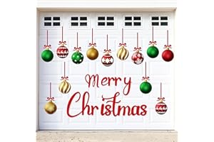 90SHINE 32PCS Christmas Garage Door Decorations Magnets - Merry Xmas Ball Holiday Refrigerator Fridge Kitchen Decor(Red, Green, Gold)