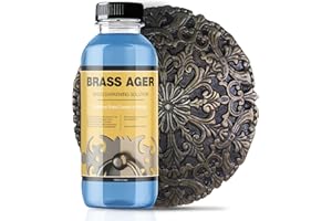 LIIZOUSUDA Brass Patina Solution - Brass Black Metal Finish to Blacken, Copper, Bronze Parts - Black Patina for Brass - 3.5 OZ