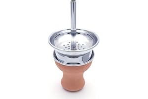 Zebra Smoke Hookah Bowl Clay w/Heat Management Screen for Perfect Smoking Experience for Hookah Lovers 7.5"