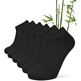 CLOSEMATE 6 Pairs Bamboo Viscose Thin Ankle Low Cut Breathable Non Slip Casual Short Socks for Men Women