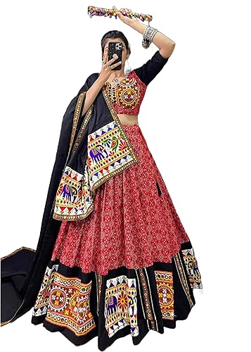 white christmas dresses Black Navratri Dress for Women – Mirror Work Lehenga Choli Online main image 1