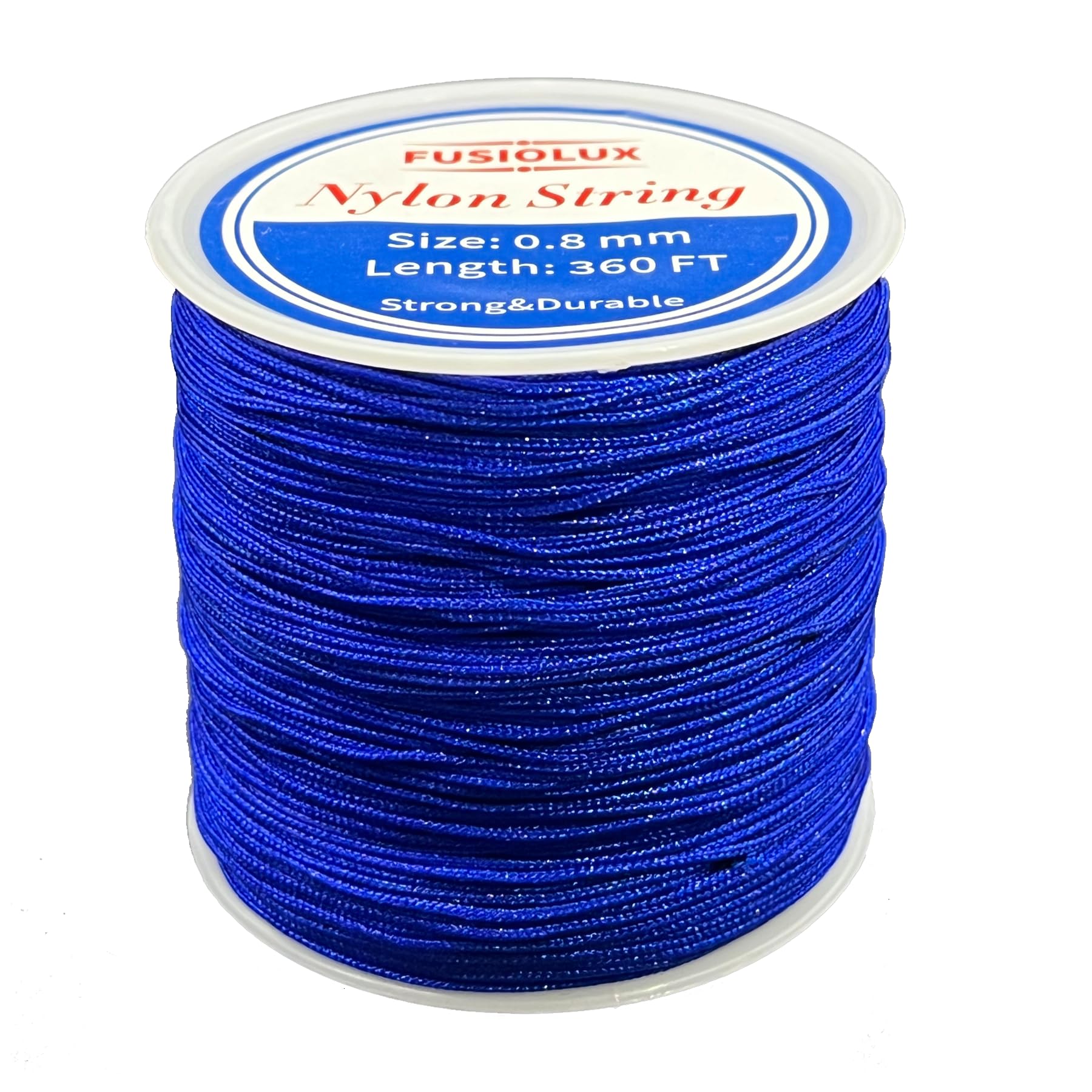 Photo 1 of 0.8mm Nylon Cord for Bracelet Making, 360Ft Strong Non-Stretch Craft String for Braiding, Colorfast Nylon Braided Thread for DIY Bracelets, Macrame, Keychains, Dream Catchers (Sapphire Blue)