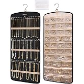 BAGSMART Hanging Jewelry Organizer, Necklace Holder Anti-tangle Earrings Rings Hanger with 20 Jewelry Bags Travel Storage Rol