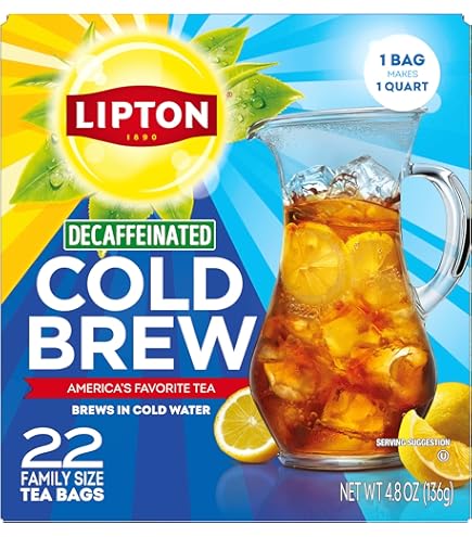 Amazon.com : Lipton Cold Brew Decaffeinated Pitcher Size Tea Bags