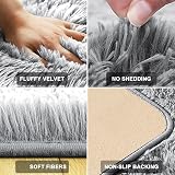 MOONLIGHT20015 Grey Shaggy Rug 60x110 Non Slip Plush Carpet view 3