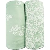 lasoftan Jersey Swaddle Blanket, Ultra Soft Stretchy Receiving Blanket, Newborn Swaddle Wrap for Boys & Girls, 40 x 30 inches, 2 Pcs