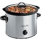 Crock-Pot 3-Quart Round Manual Slow Cooker, Stainless Steel and Black - SCR300-SS