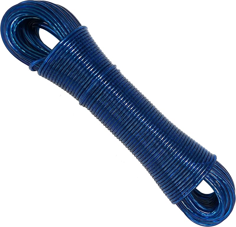 RAM 50m Washing Line Rope Steel Core PVC Coated Weather Resistant