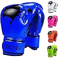 Kids Boxing Glove 6oz 8oz, Youth, Boys and Girls Training Sparring Gloves for Punching Bag, Kickboxing, Muay Thai, MMA, UFC, 
