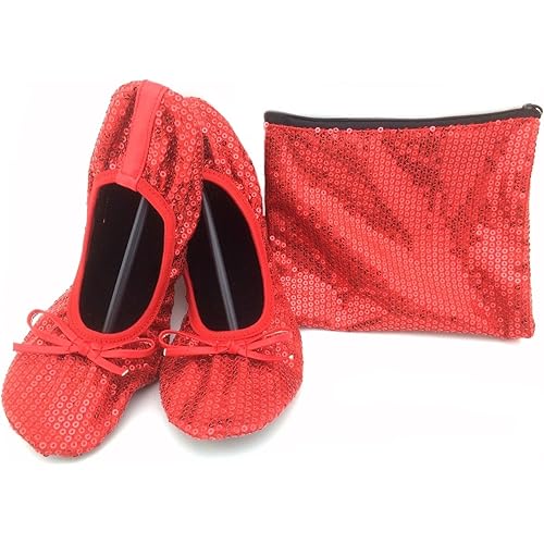 Shoes 18 Women's Foldable Portable Travel Ballet Flat Shoes w/Matching Carrying Case