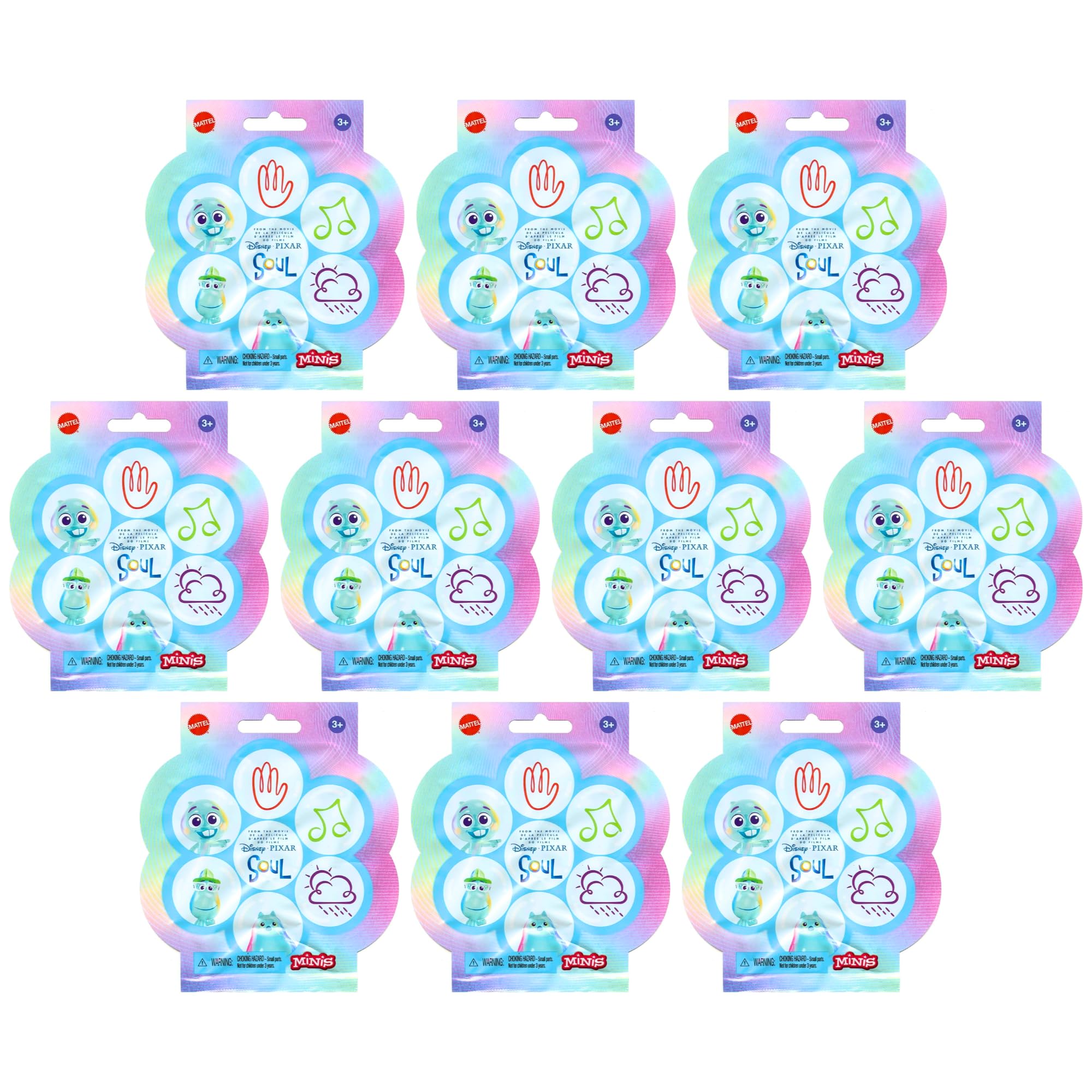 Toptoys2u Bargain Bundles Disney Soul Collectible 3-5cm Mystery Miniature Toy Figure Party Favour Blind Bags - 12 Characters to Collect - Pack of 10