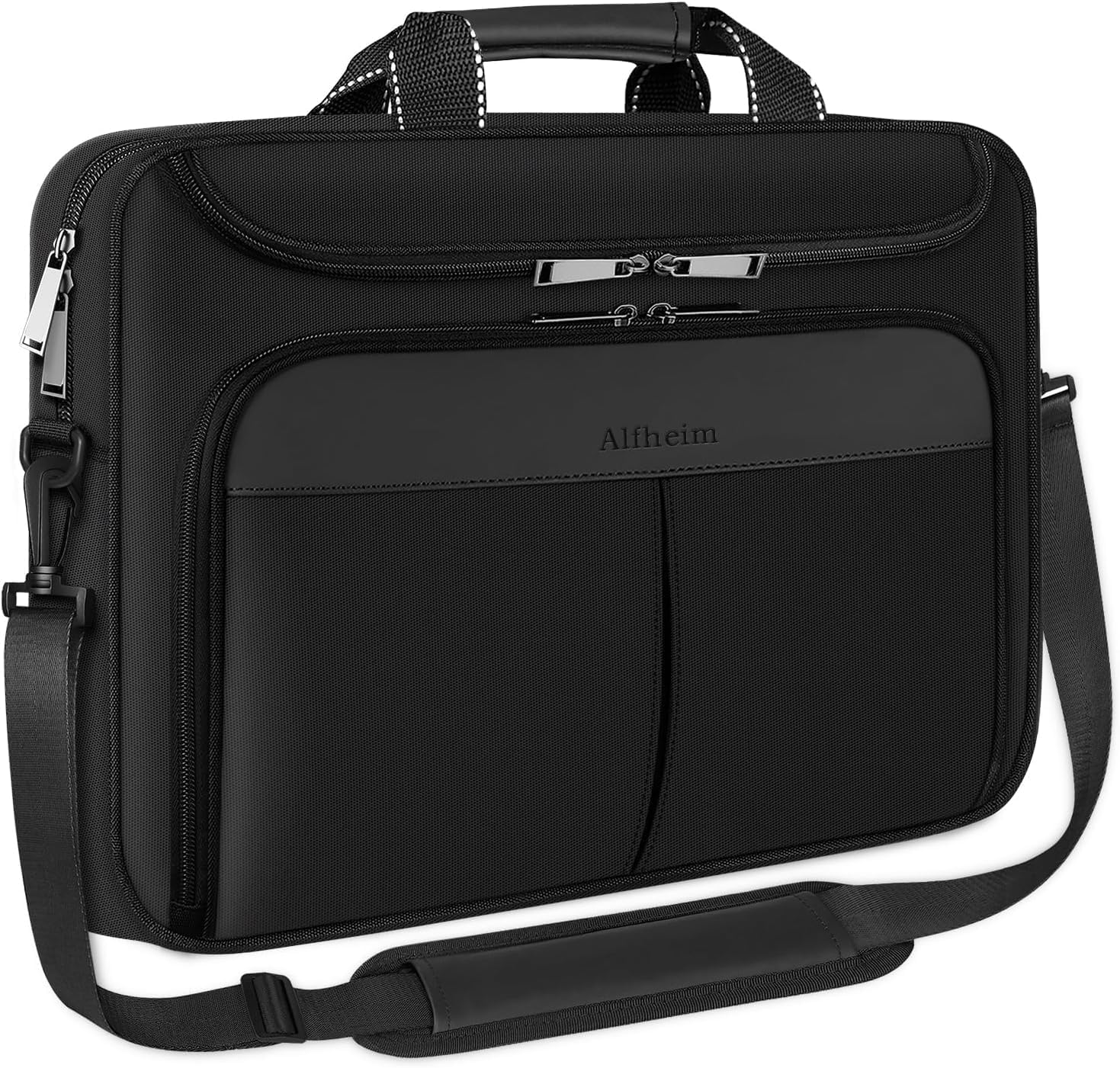 Alfheim 17 inch Waterproof Laptop Briefcase with Adjustable Shoulder Strap Men Women Travel/Business Bag Compatible with HP ZBook,ThinkPad