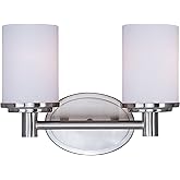 Maxim Cylinder 2 Light Modern Bath Vanity Approved for Damp Locations