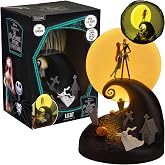 Paladone Nightmare Before Christmas Diorama Light &ndash; 30cm (11.8") LED Spiral Hill Lamp with Jack &amp; Sally Figurines, USB Powered with Warm &amp; Cool Light Modes, Home D&eacute;cor for Fans