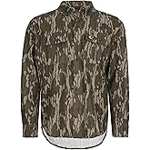Mossy Oak Chamois Hunting Camo Shirt for Men | Heavyweight Cotton, Button Down Shirt with Pockets