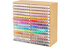 walowalo Bamboo Marker Organizer for 280 Markers Christmas Gifts Durable Pencil Holder Desk Storage Large for Artists Teacher