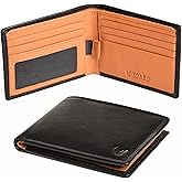 Lavalen Slim Leather Wallet for Men – Bifold Front Pocket Wallet Holds Bills & Credit Cards – Full Grain Leather, RFID Blocking – Thoughtful Valentine’s Day Gift for Boyfriend, Husband, Loved Ones