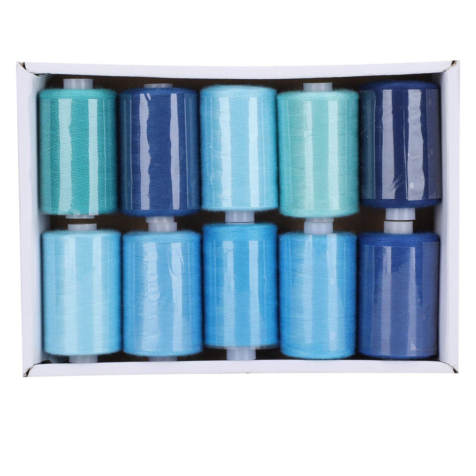 10 Rolls Sewing Thread Sets Assorted Colors Spools Thread Mixed Thread Leather Sewing Waxed Cord Thread for Sewing Supplies(blue)