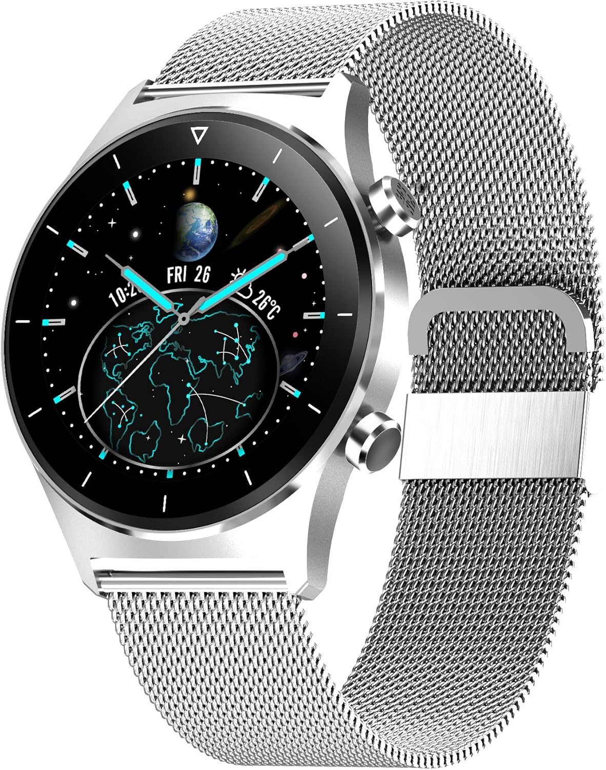Amazon Co Jp 最新ミステリー星空モデル ２種類ベルト付き スマートウォッチ 活動量計 万歩計 腕時計 金属製ベルト ストップウォッチ 長い待機時間 Ip68完全防水 Ins Line Twitter Eメール 着信通知 24種類の運動モード Gps運動記録 音楽再生 目覚まし時計 長座注意