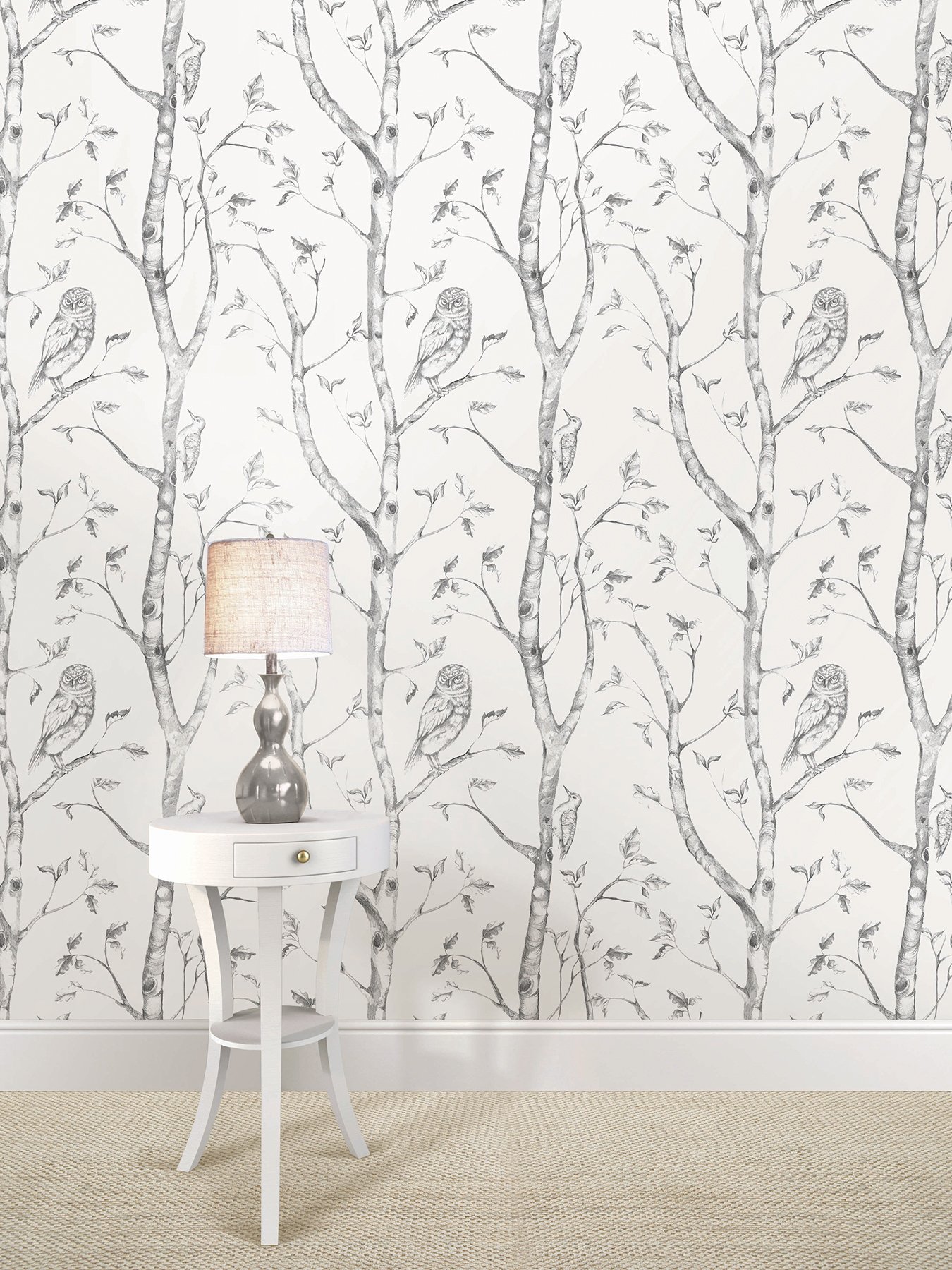 NuWallpaper Wall Pops NU1412 Gray Woods Peel and Stick Peel & Stick