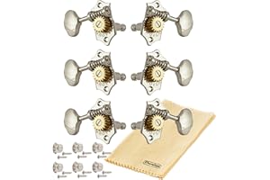 Grover V97-18NA STA-TITE 18:1 Open Gear Guitar Tuners Vintage Style Nickel Tuning Machines 3+3 with Butter Bean Button For So