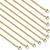 UMAOKANG Gold Plated Jewelry Chain, Dainty 3mm Herringbone Chain for Jewelry Making Men and Women Necklace Choker Chains Bulk (10pcs, 16 inch)