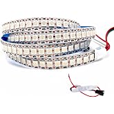 SVFISHKK WS2812B LED Strip SMD 5050 Individual Addressable 144Pixels/m 144Pixels WS2812b IC RGB Strip Full Color LED Strip Non-Waterproof DC5V (3.2FT 144led IP30, White PCB)