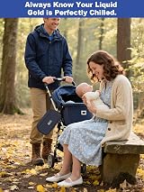 YOUSHARES Breastmilk Cooler Bag with Temperature Display Navy view 6