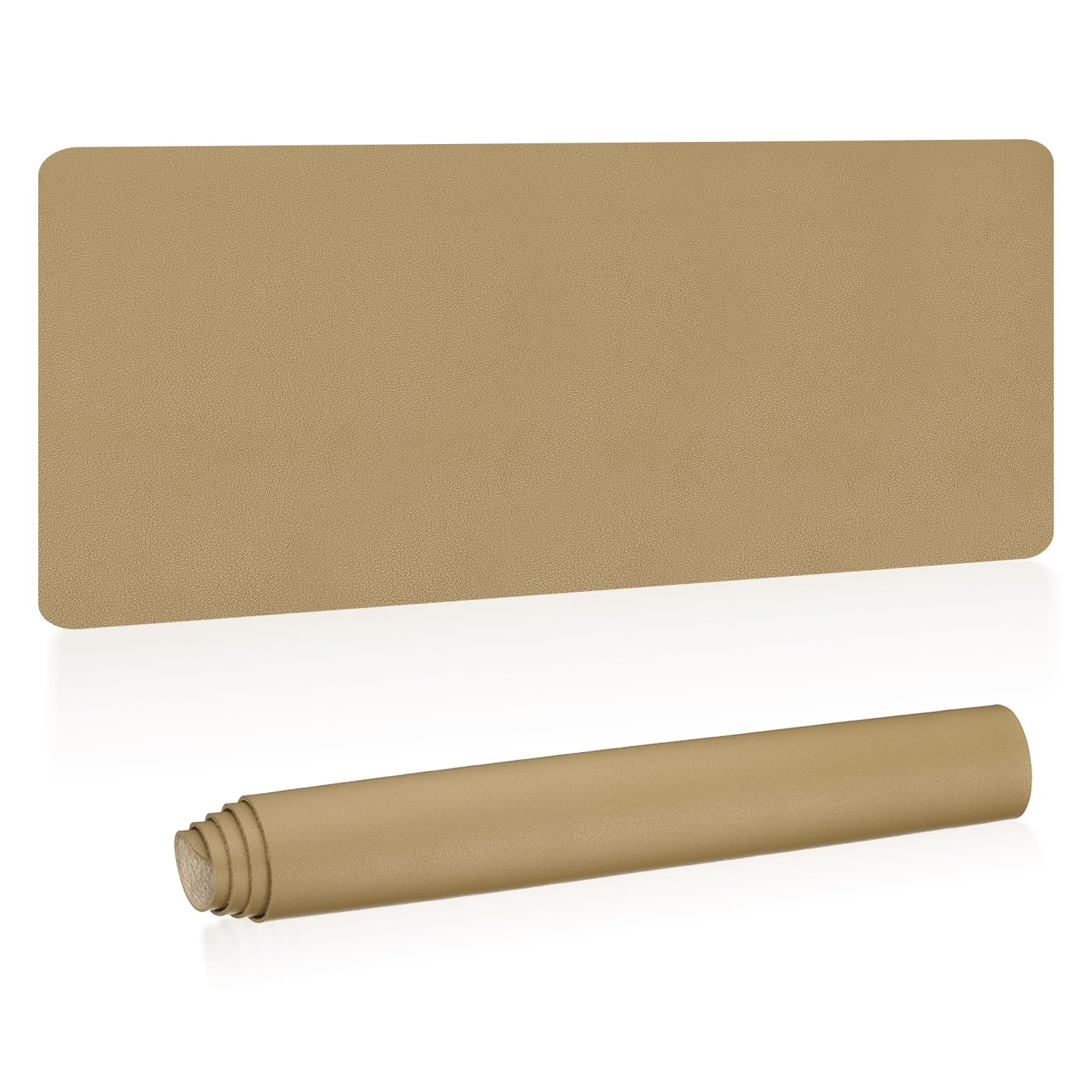 PATIKIL Large Desk Mat, 48"x17", PU Leather (Front), Suede (Back), Gold Tone