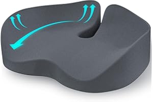 TUSSCLE Seat Cushion for Office Chairs - Tailbone & Sciatica & Hip & Coccyx & Low Back Pain Relief Pillow - Memory Foam Pressure Relief Cushion for Long Sitting for Gaming, Compute, Desk Chair, Car Seat